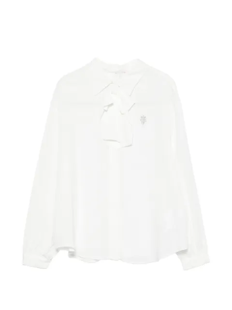 Eleventy Kids blusa con detalle de lazo
