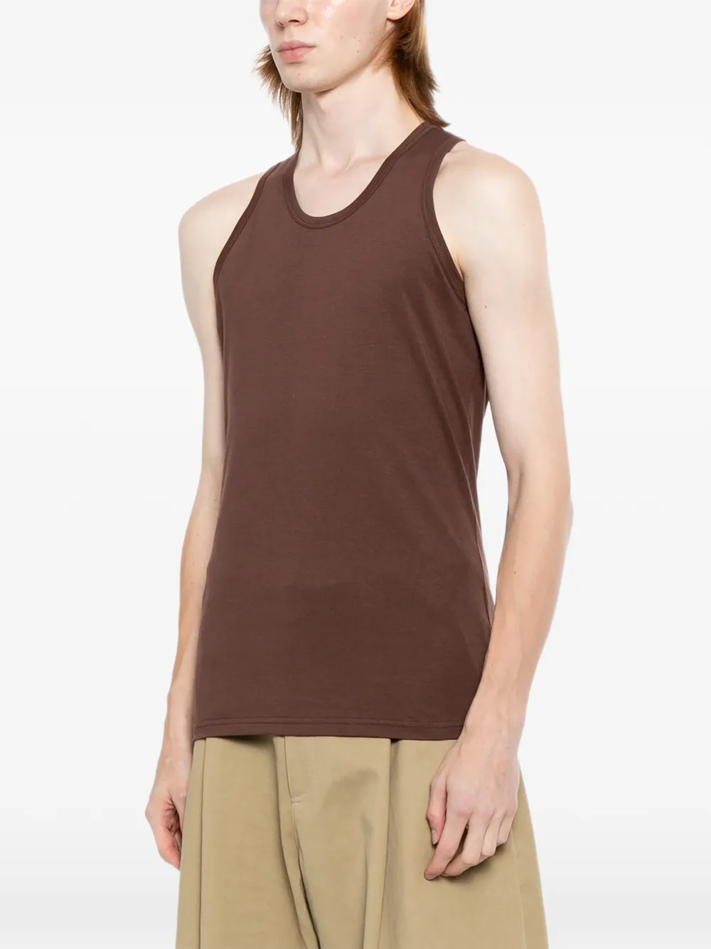 Jil Sander Top met diepe ronde hals Bruin