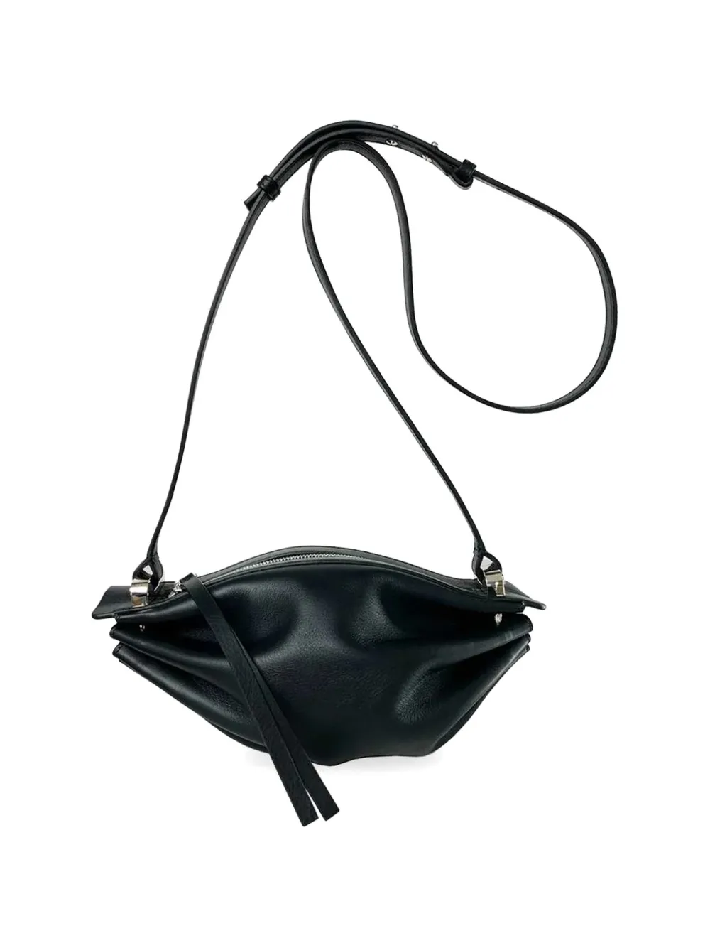Bonastre Bonbon pleated leather shoulder bag - Nero