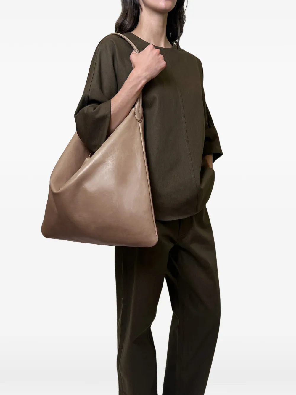 Bonastre 10 Rue Du Perche leren shopper Bruin