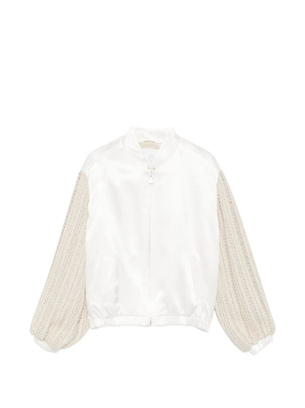 Eleventy Kids crochet-knit sleeve jacket - Bianco