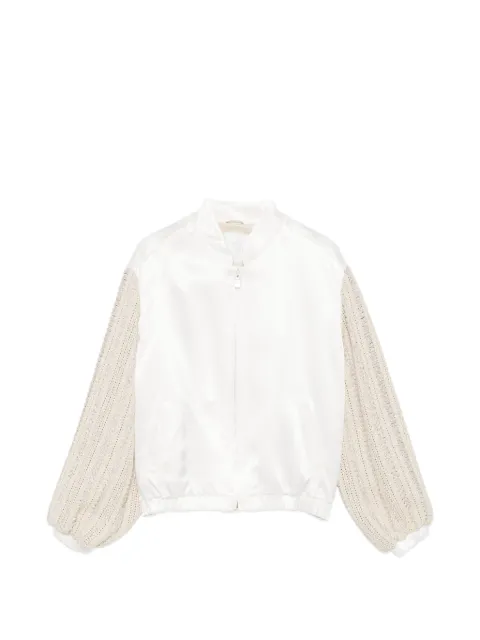 Eleventy Kids crochet-knit sleeve jacket
