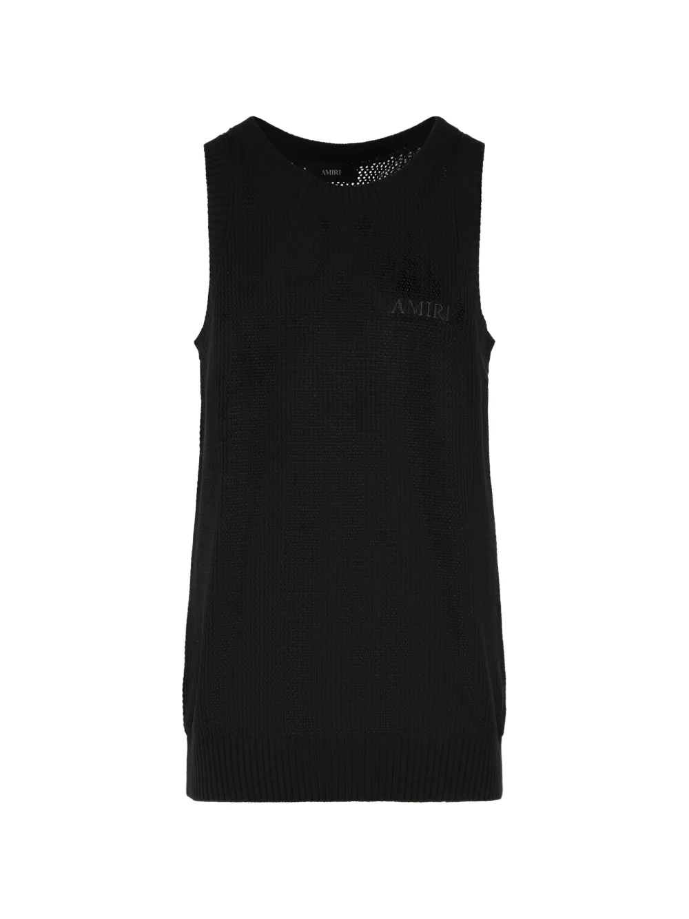 AMIRI logo-embroidered mesh-knit tank top - Nero