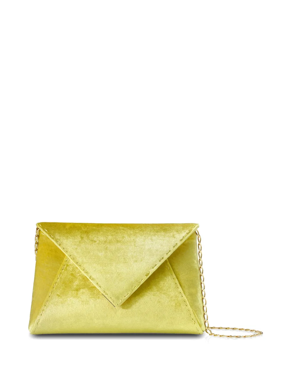Tyler Ellis Lee Pouchet crushed-velvet clutch bag - Giallo