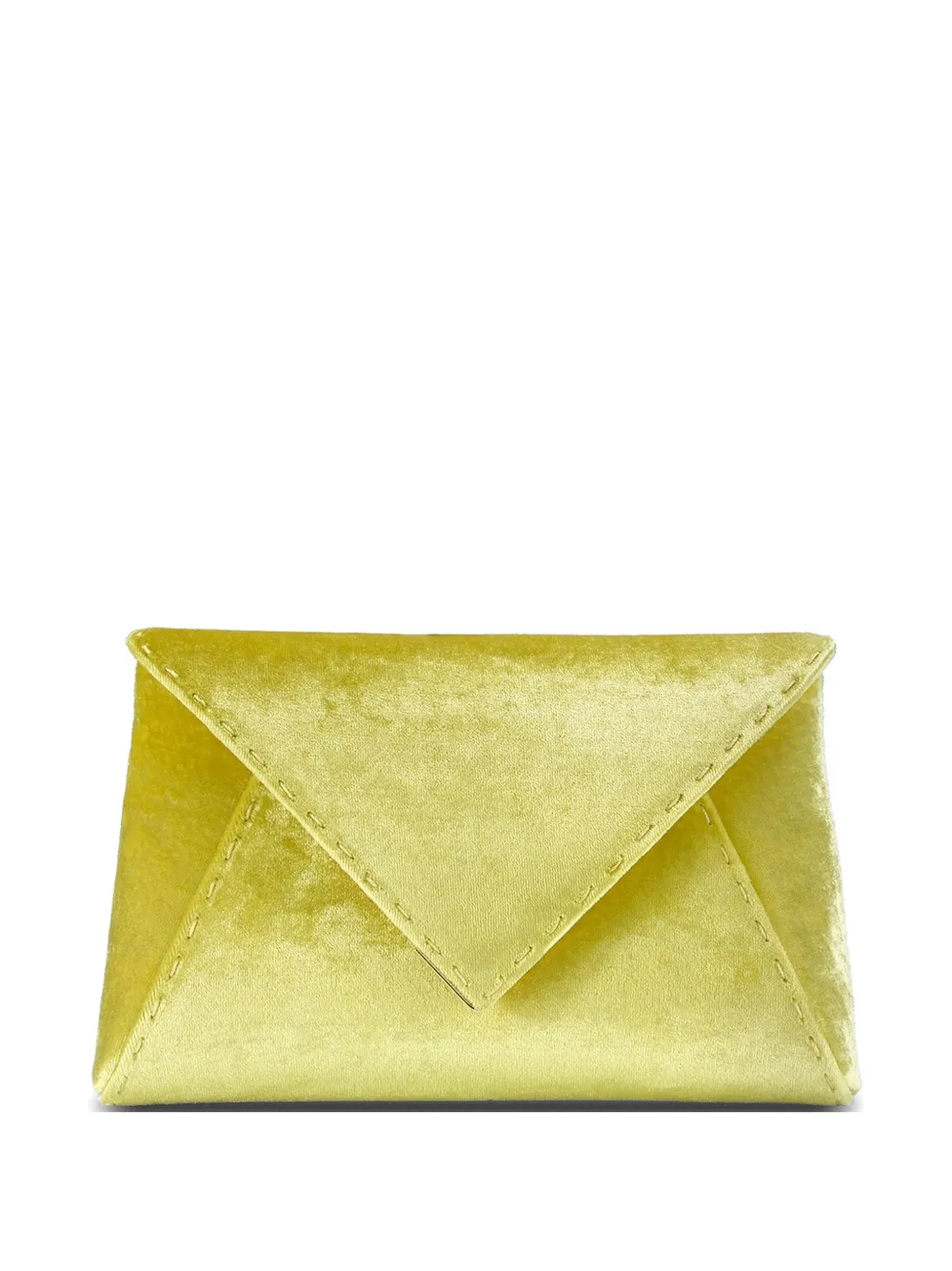 Tyler Ellis Lee Pouchet fluwelen clutch met geplette afwerking Geel