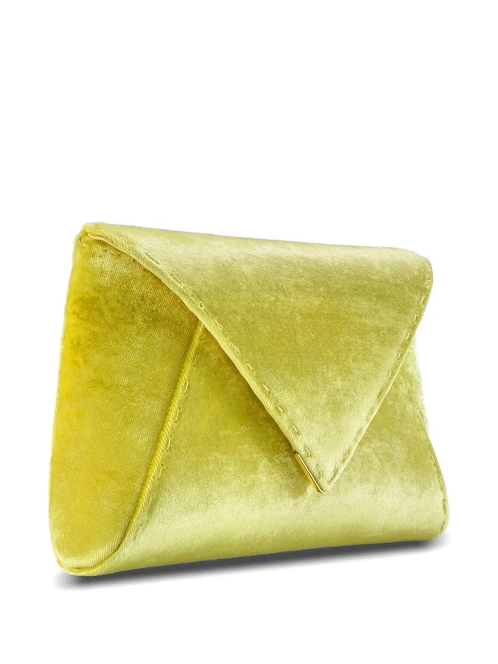 Tyler Ellis Lee Pouchet fluwelen clutch met geplette afwerking Geel