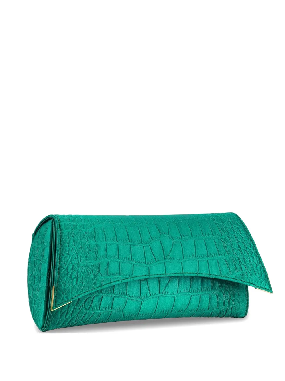 Tyler Ellis Veronica crocodile-effect clutch bag - Verde