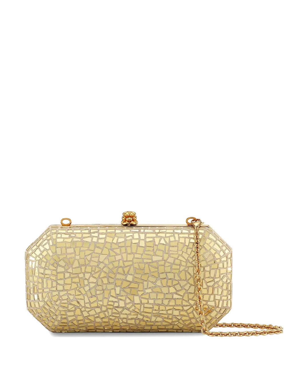 Tyler Ellis small Perry mosaic-effect clutch bag - Oro