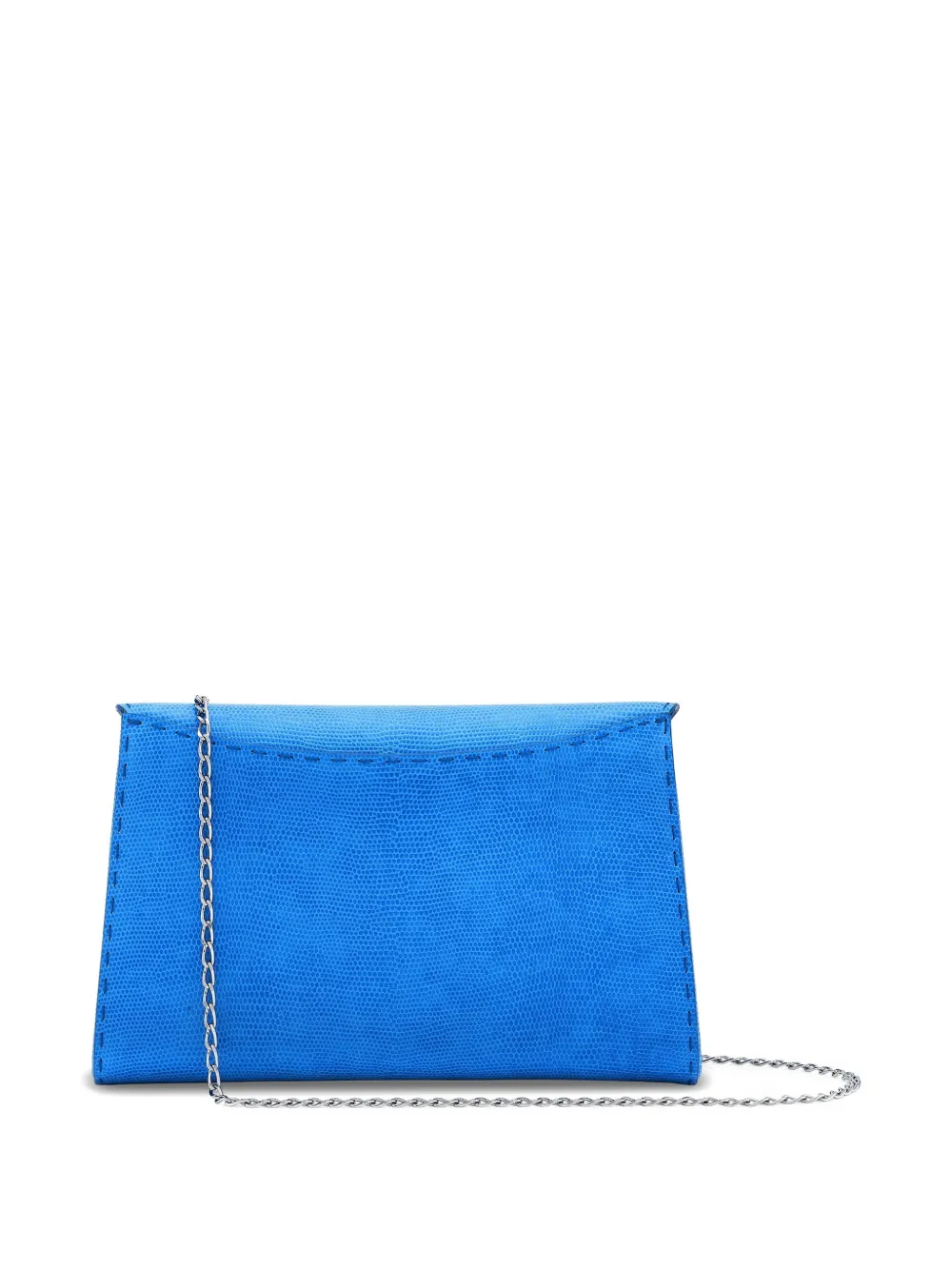 Tyler Ellis Grote Lee 'Pouchet' clutch met hagedissen-effect Blauw