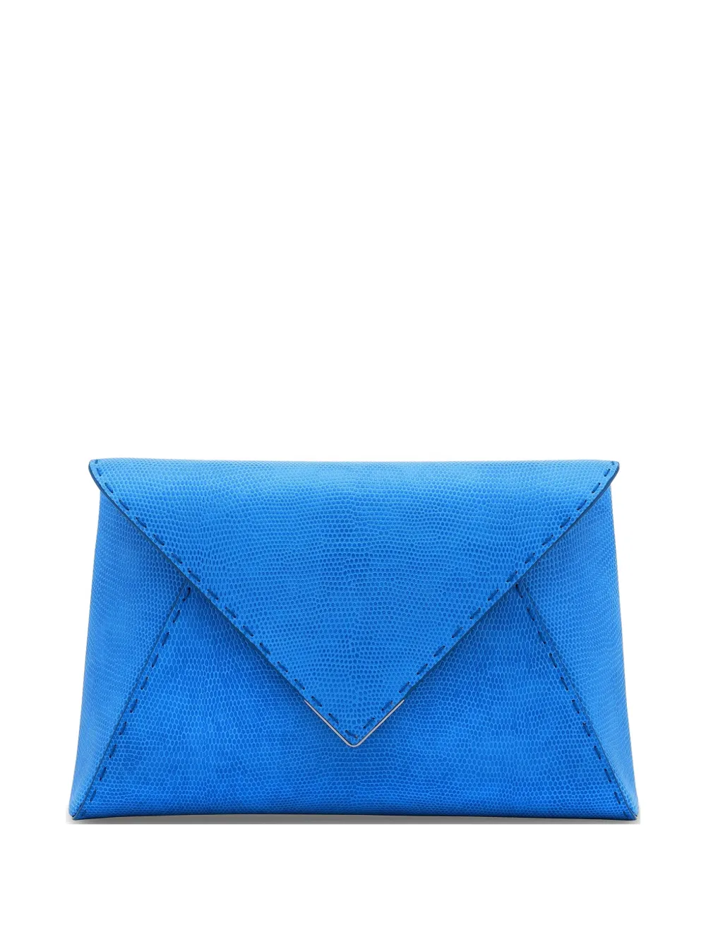 Tyler Ellis large Lee 'Pouchet' lizard-effect clutch bag - Blu