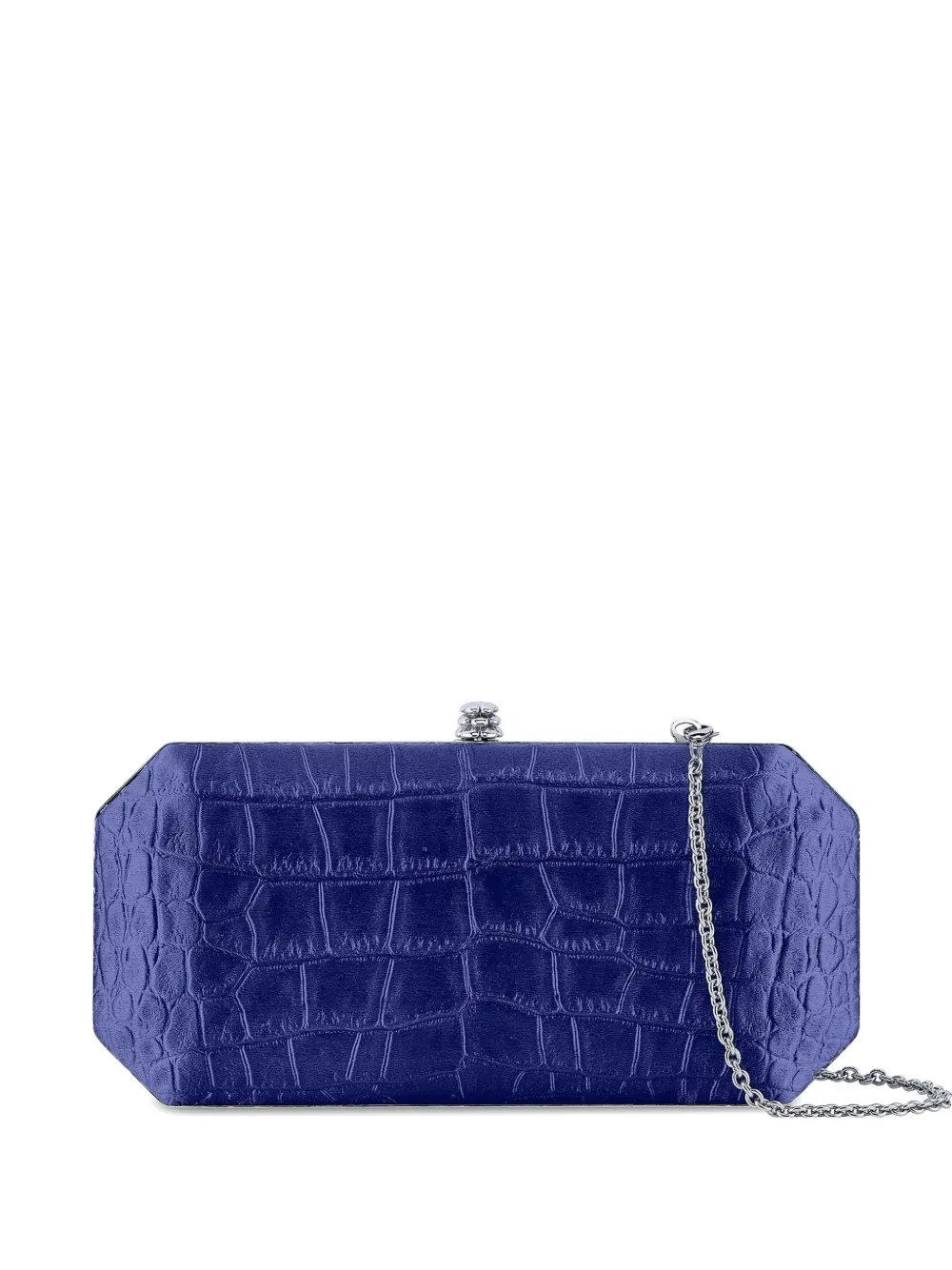 Tyler Ellis large Perry croc-effect clutch bag - Blu