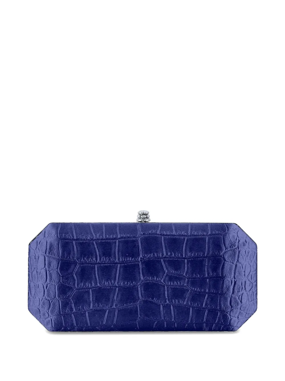Tyler Ellis Grote Perry clutch met krokodillen-reliëf Blauw