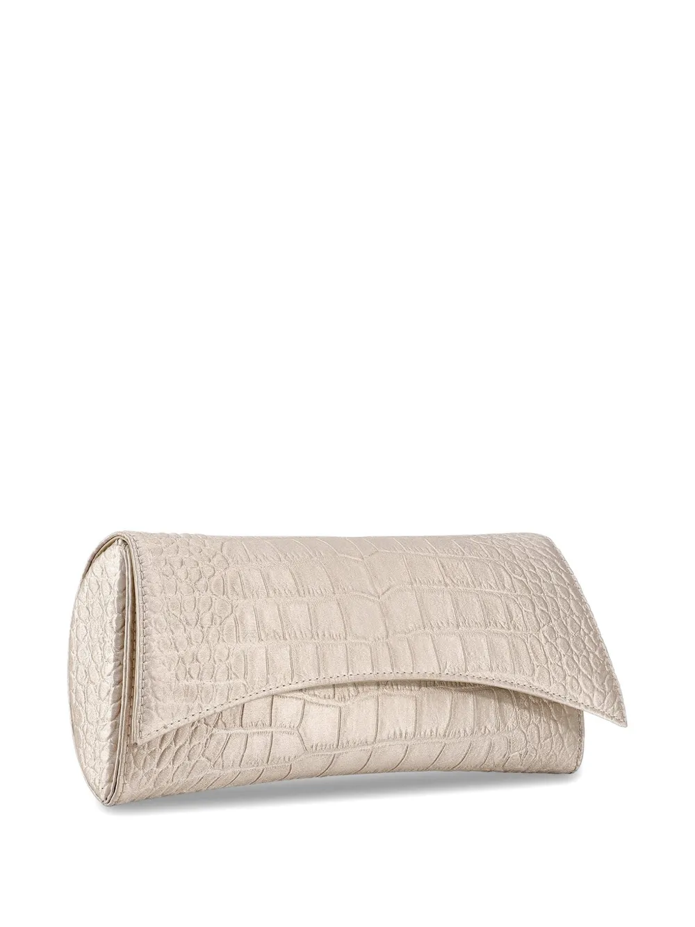 Tyler Ellis Veronica clutch met krokodillen-reliëf Beige