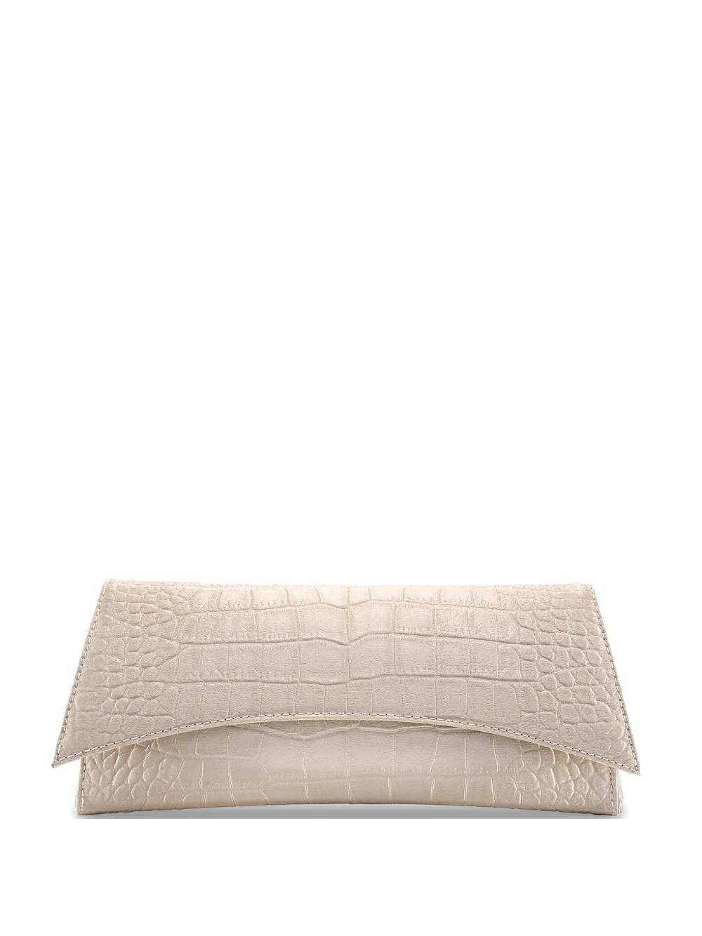 Tyler Ellis Veronica crocodile-effect clutch bag - Toni neutri