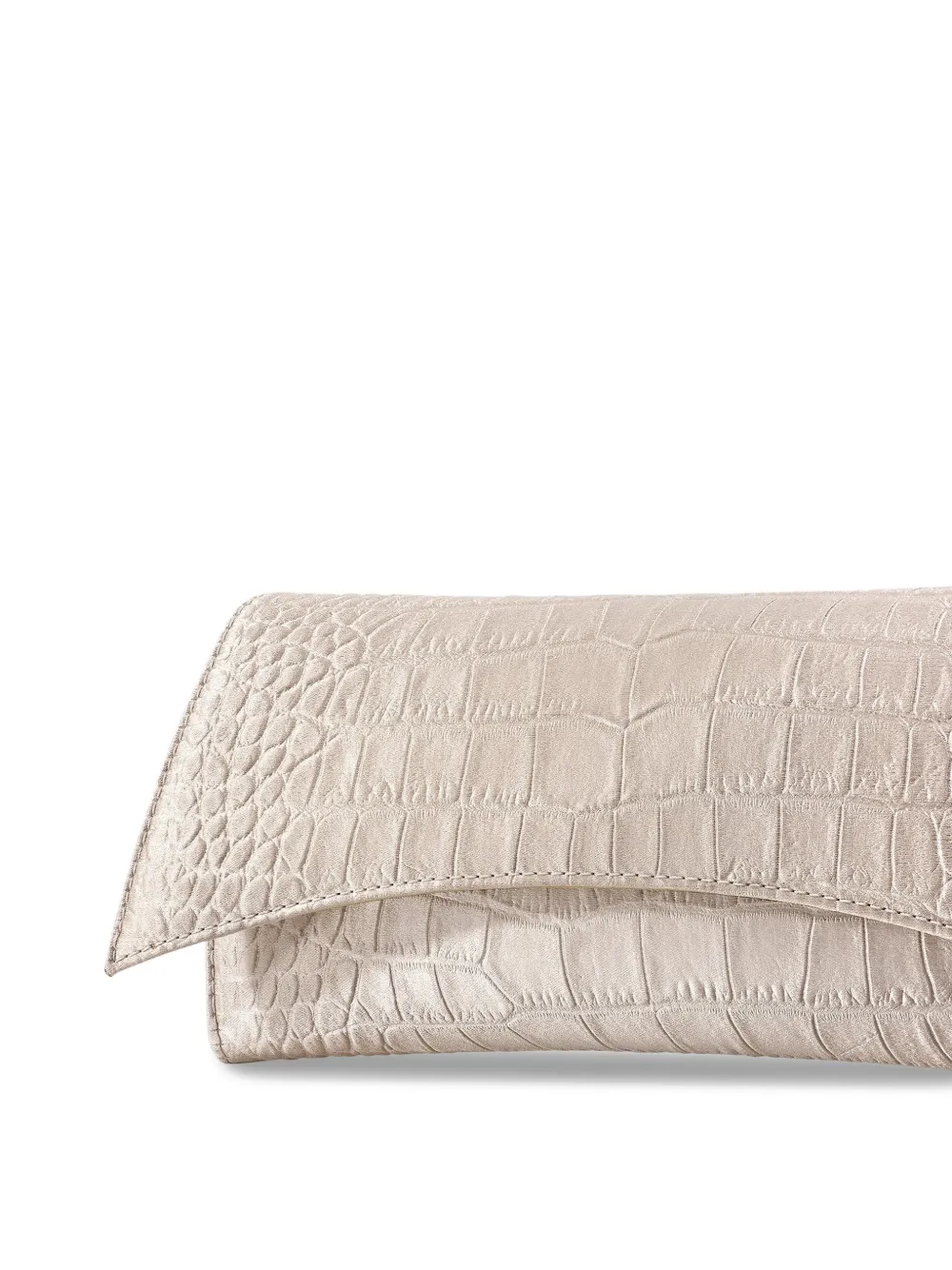 Tyler Ellis Veronica clutch met krokodillen-reliëf Beige