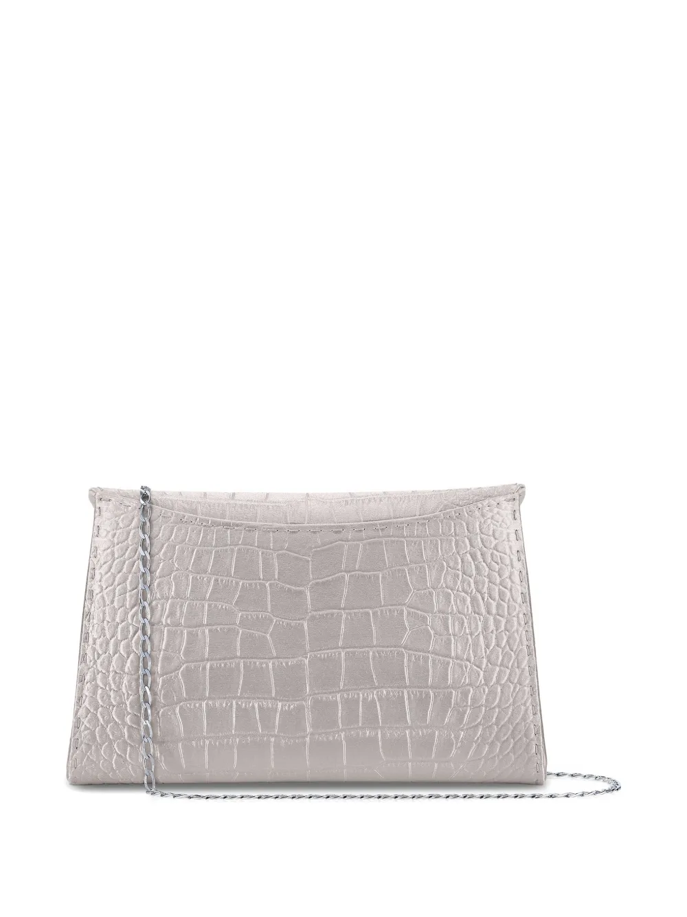 Tyler Ellis Lee Pouchet grote clutch met krokodillen-reliëf Grijs