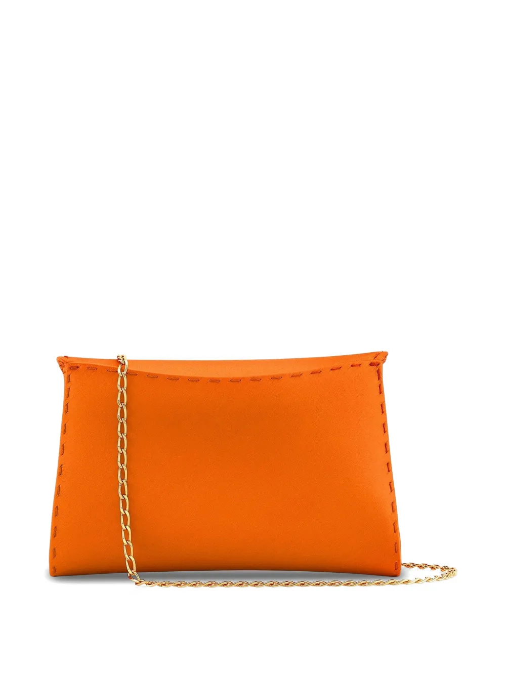 Tyler Ellis Kleine Lee Pouchet handgestikte clutch Oranje
