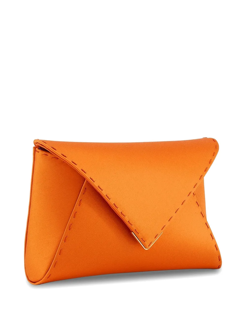 Tyler Ellis Kleine Lee Pouchet handgestikte clutch Oranje