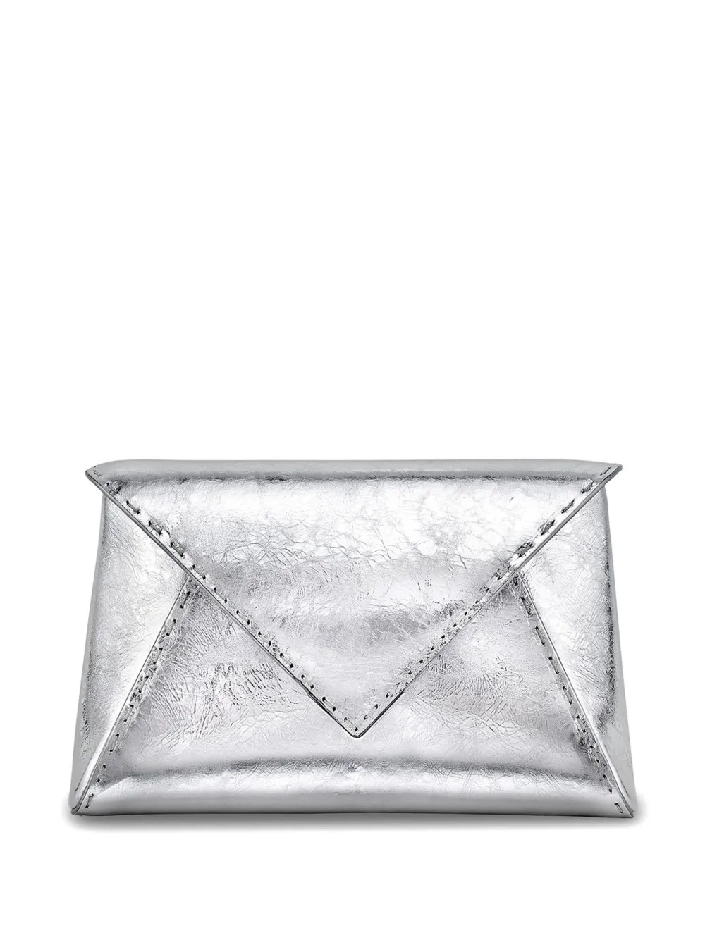 Tyler Ellis small Lee Pouchet leather clutch bag - Argento