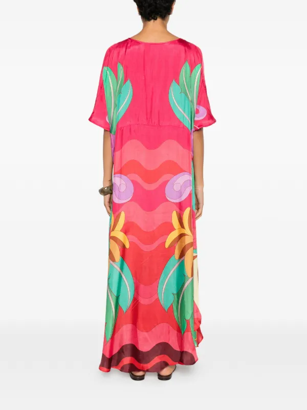 farm rio pink banana maxi dress Pink Banana Leaves Sleeveless Maxi Dress FARM Rio