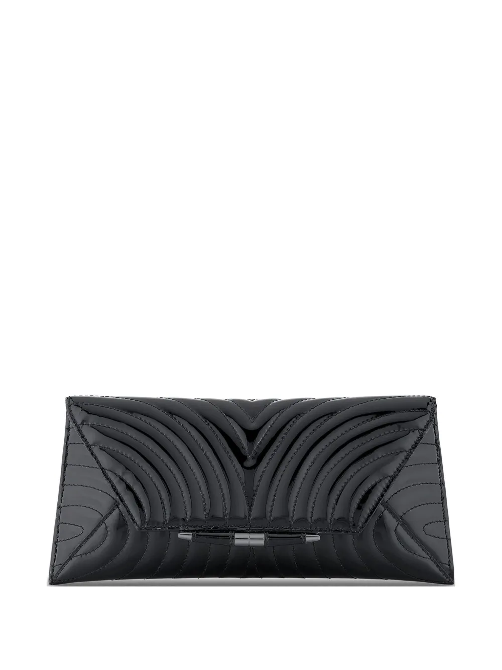 Tyler Ellis Aimee quilted patent-leather clutch bag - Nero
