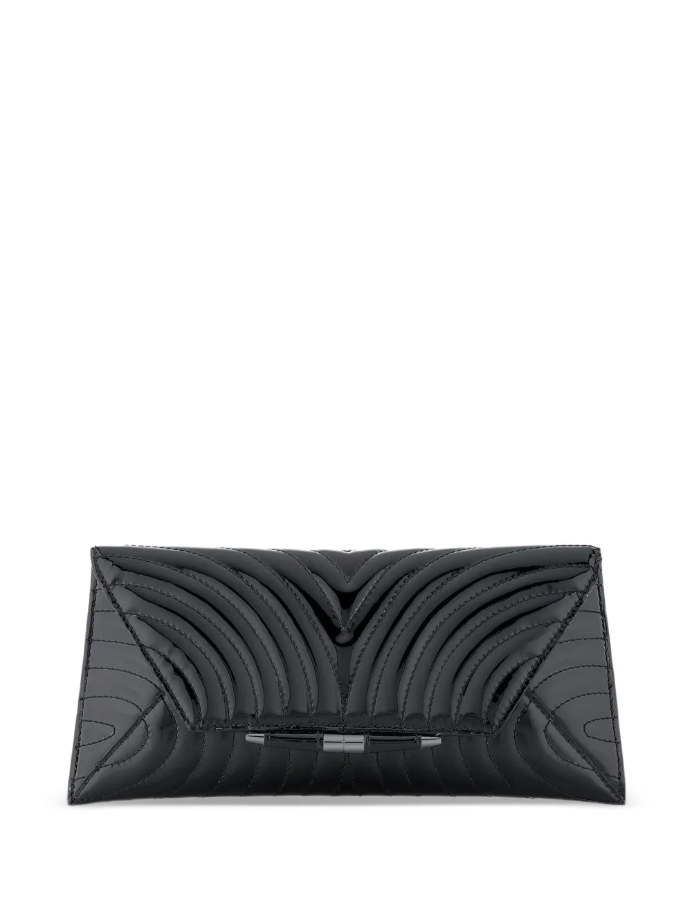 Tyler Ellis Aimee gewatteerde clutch van lakleer Zwart