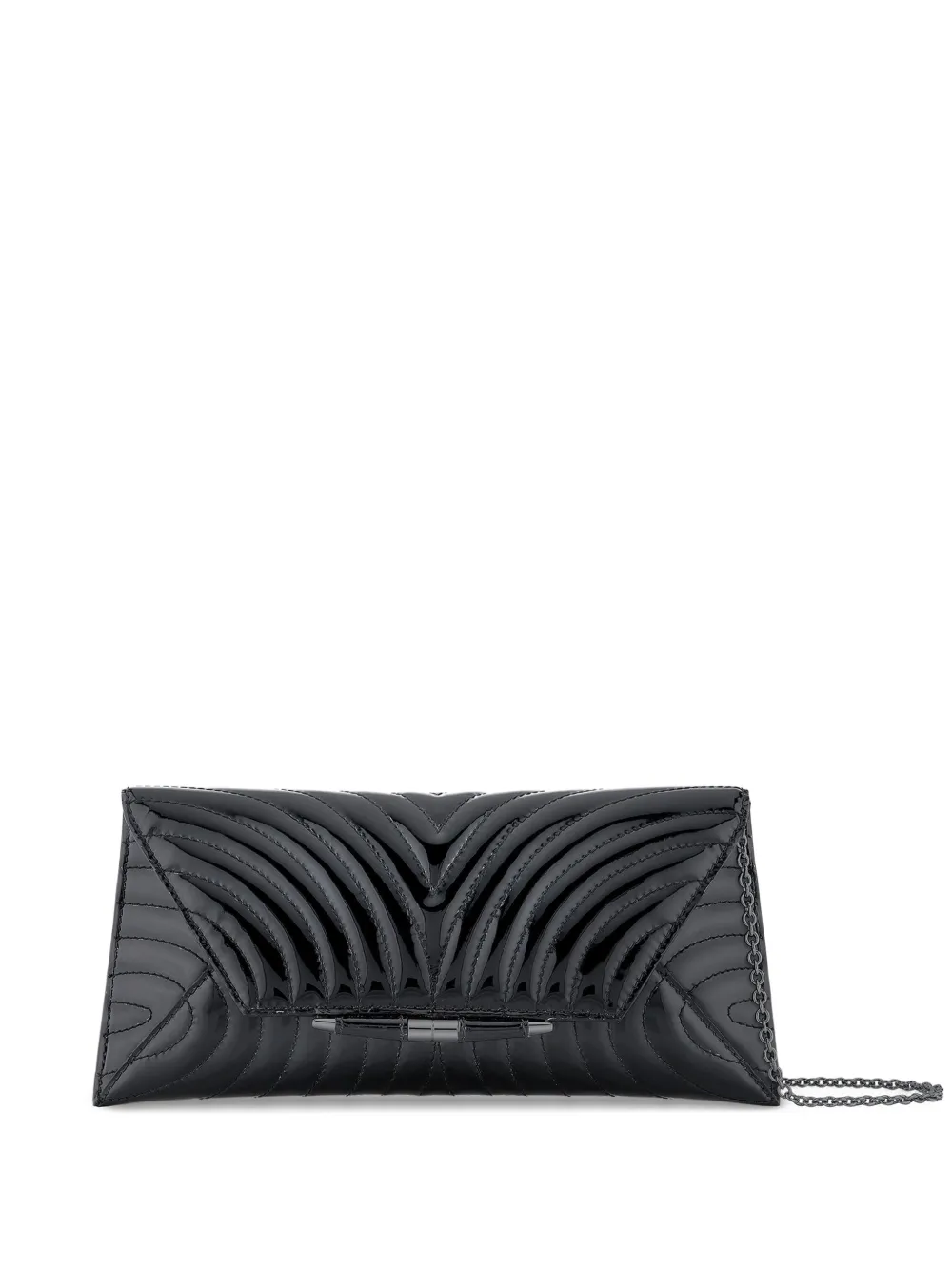 Tyler Ellis Aimee quilted patent-leather clutch bag - Nero