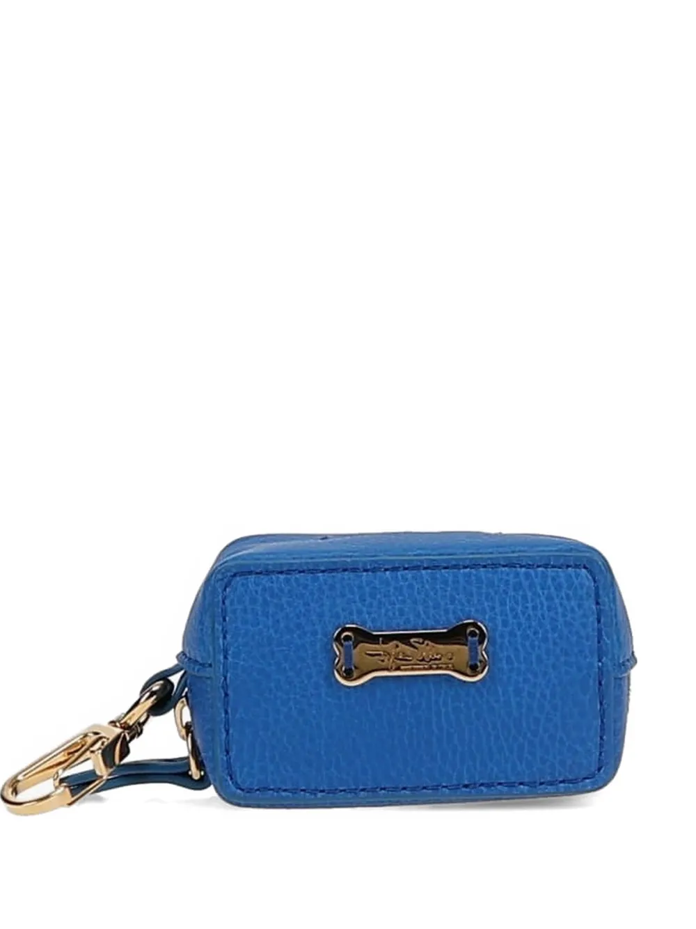 Tyler Ellis Puppy Poo leather bag charm - Blu