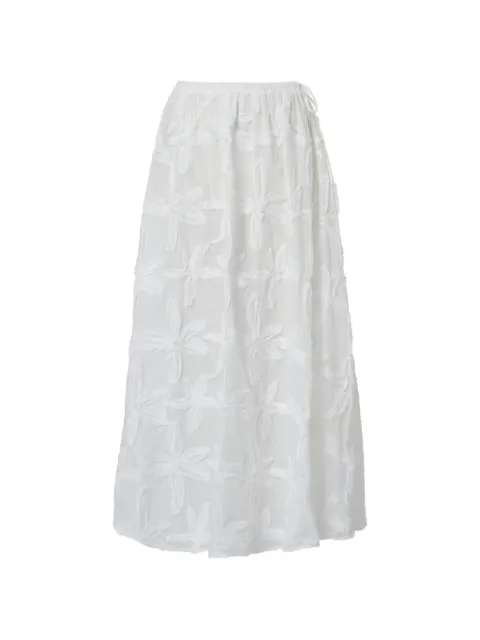 FARM Rio floral-appliqué long skirt