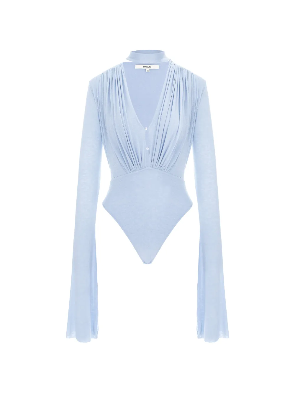 MANURÍ Suki pleated bodysuit - Blu