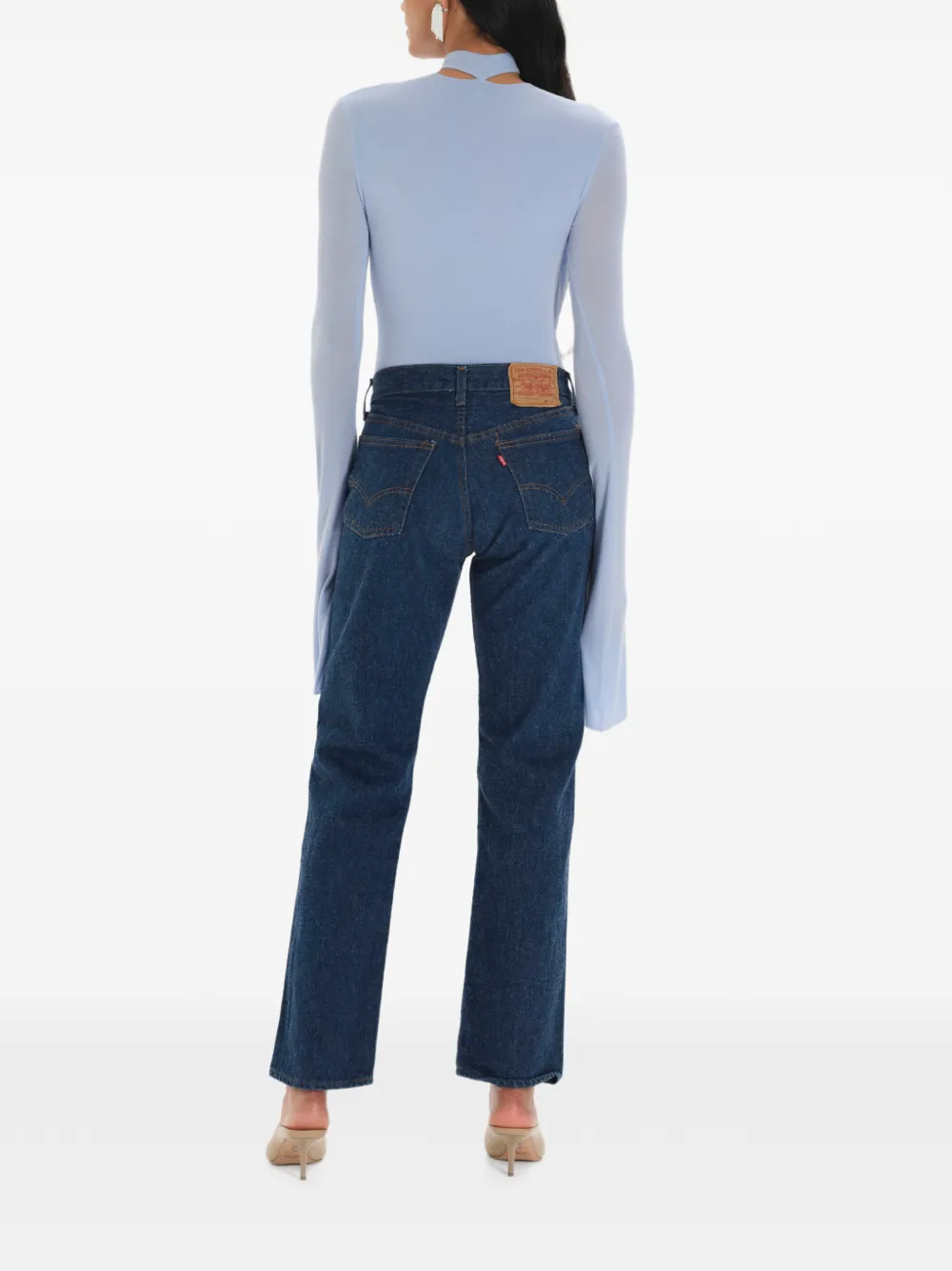 MANURÍ Suki geplooide body Blauw