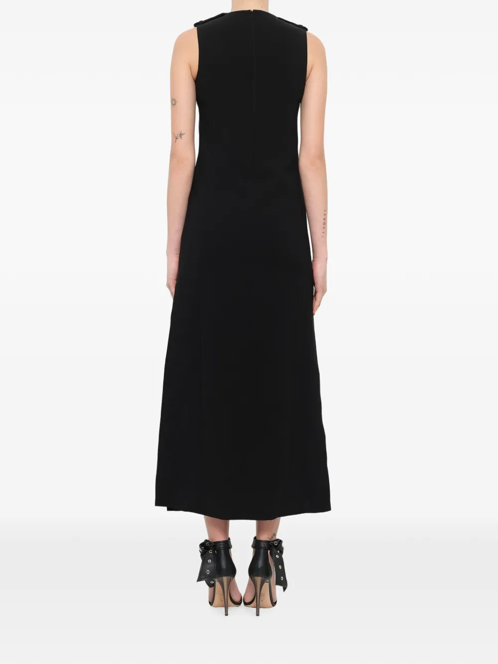 Neil Barrett maxi-jurk met epauletten Zwart