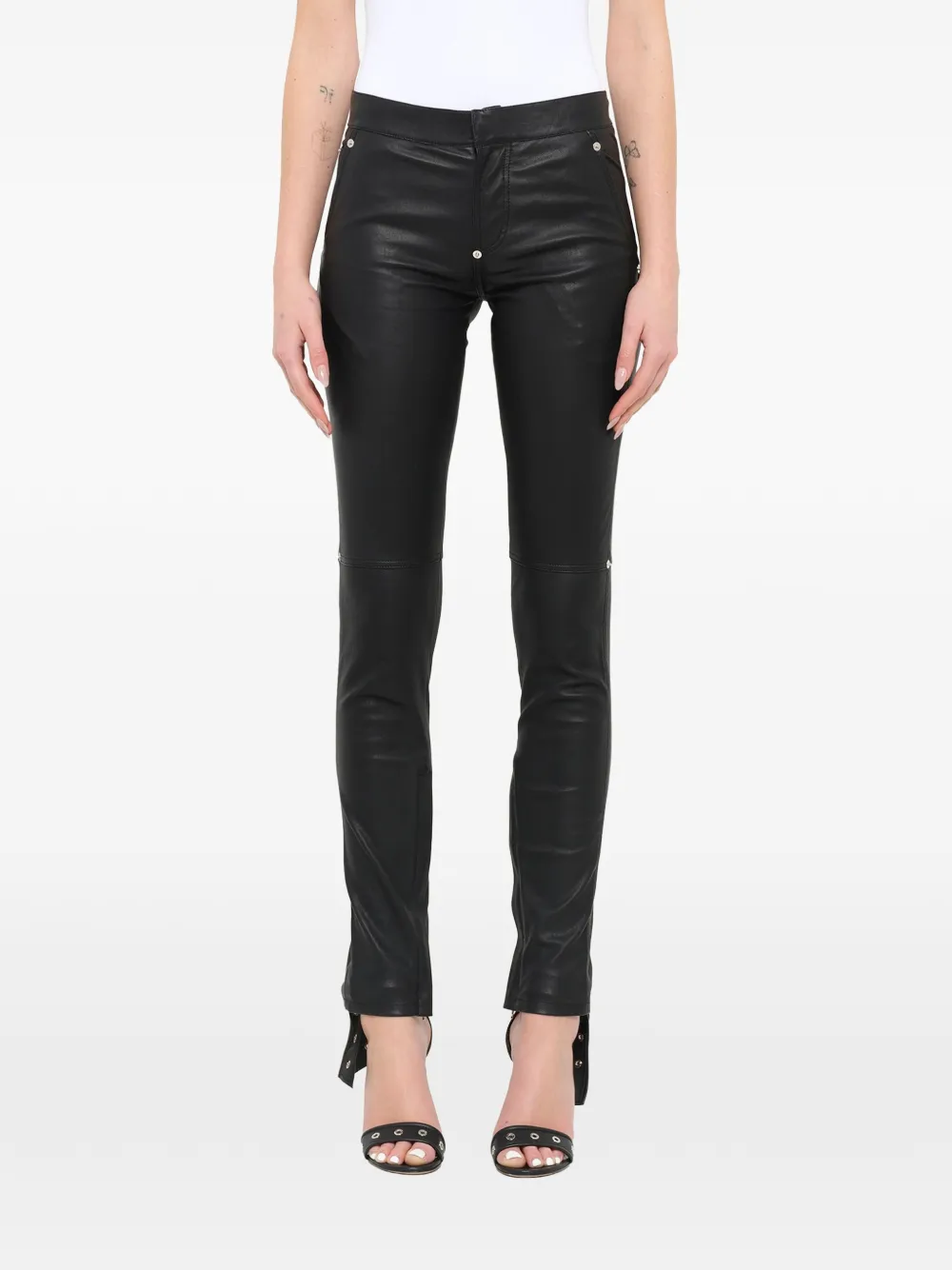 Givenchy star-patch leather trousers - Schwarz