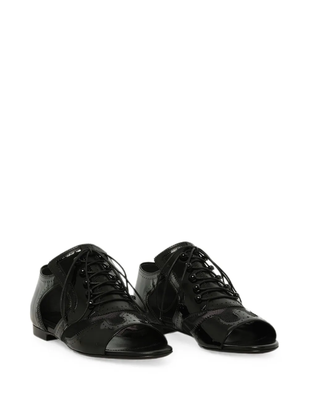 Givenchy lace-up cut-out sandals Zwart