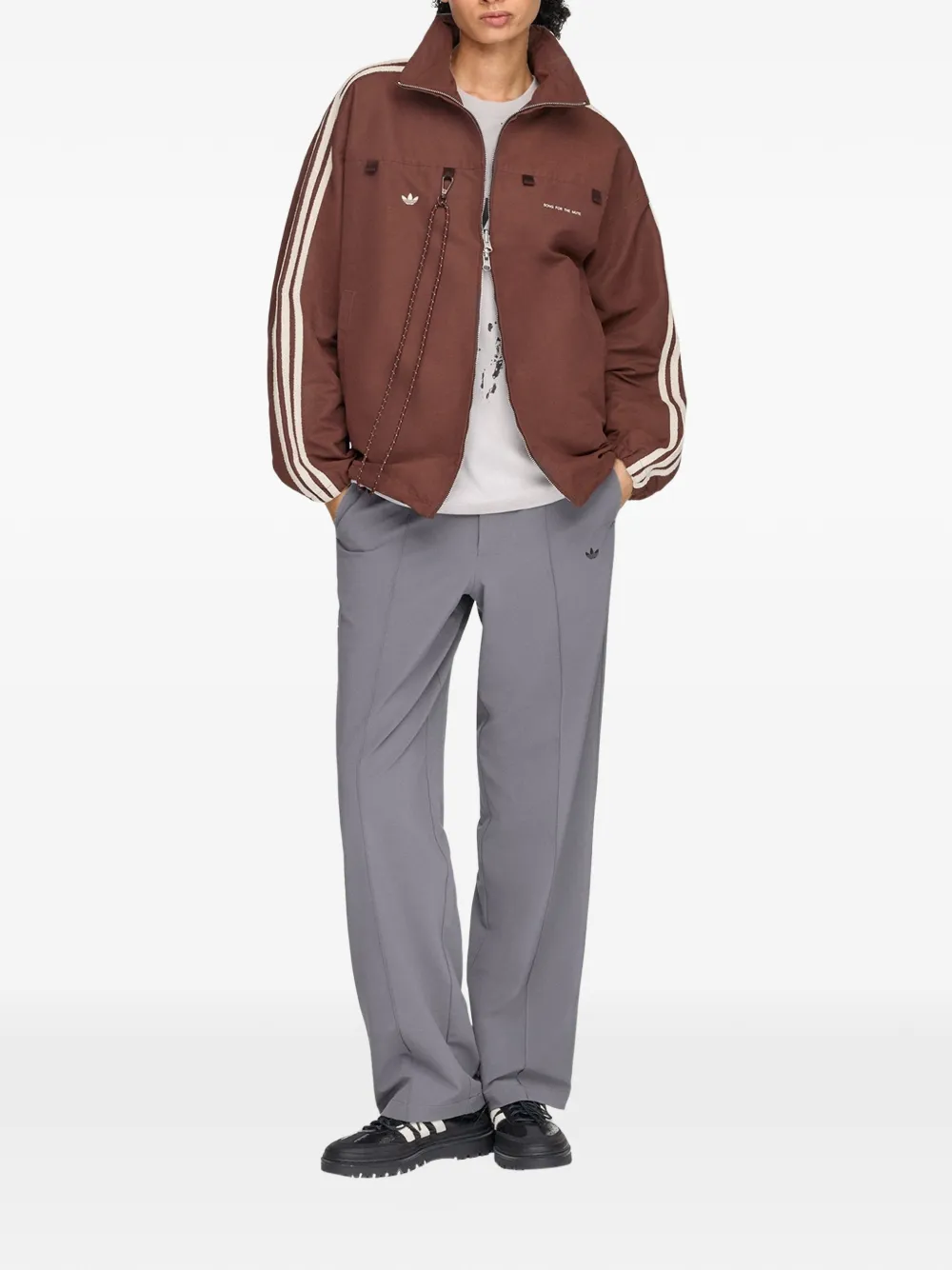 Song For The Mute x adidas Originals 007 trainingsjack met drie strepen Bruin
