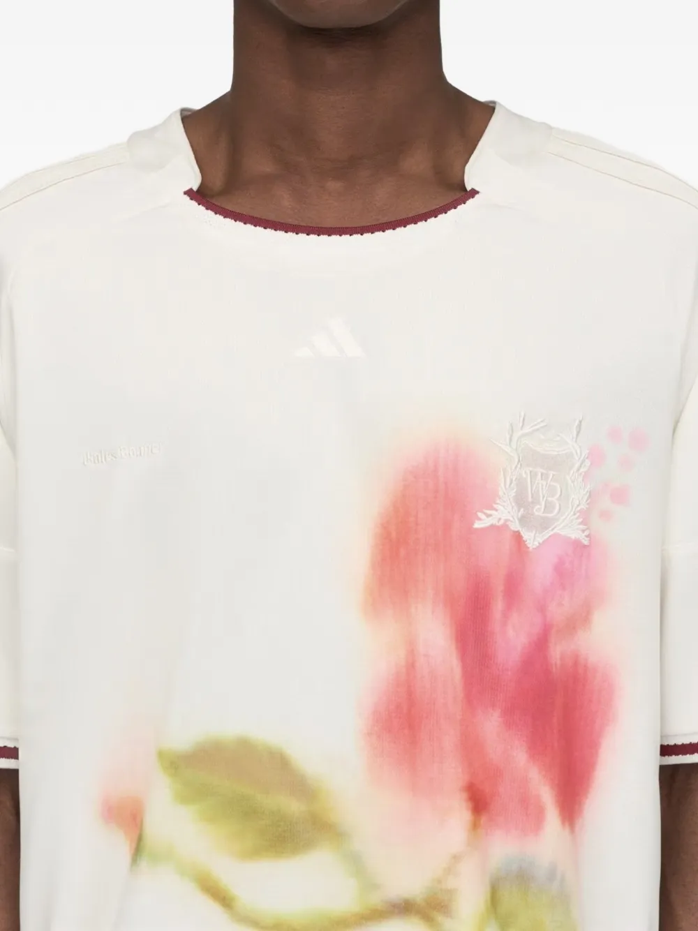 adidas x Wales Bonner T-shirt met bloemenprint Beige