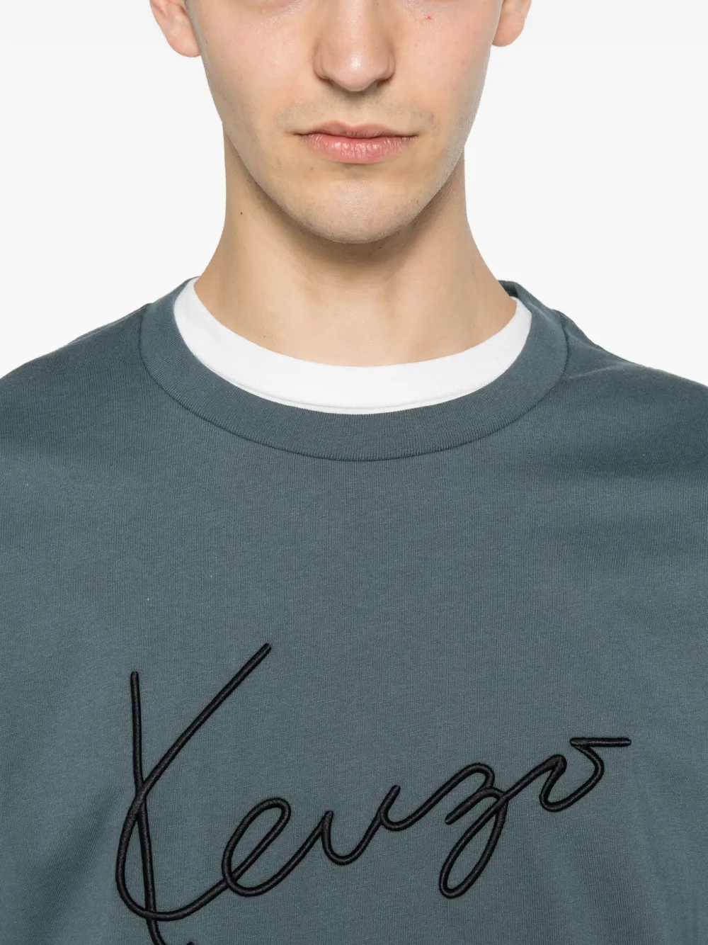 Kenzo T-shirt met geborduurd logo Blauw