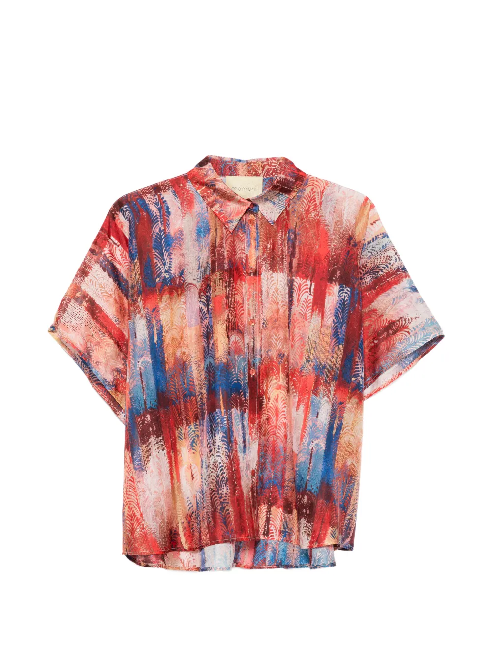 Momoní Brooklyn Abstract-print Short-sleeve Shirt In Black
