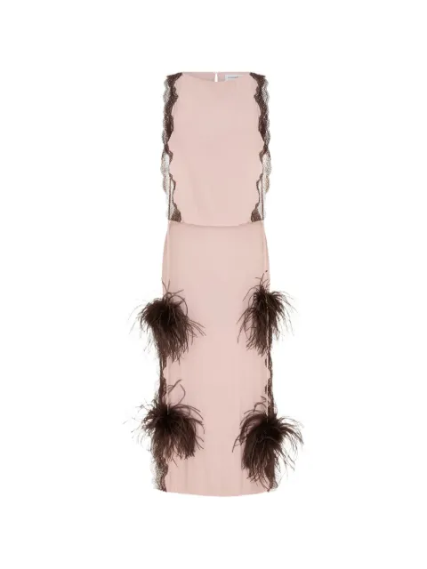16Arlington Romina feather-trim midi dress