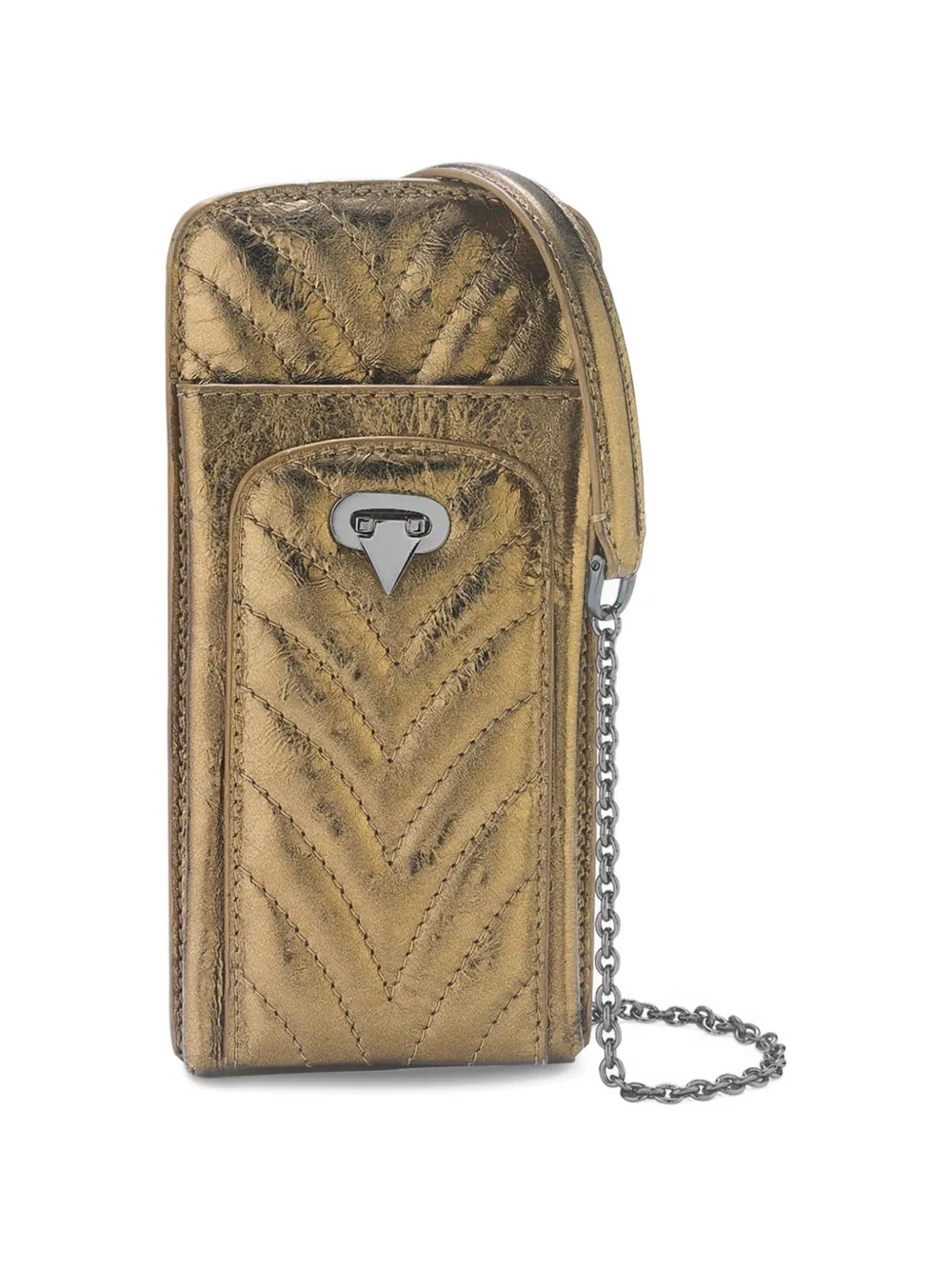 Tyler Ellis Sydney quilted leather phone carrier - Oro