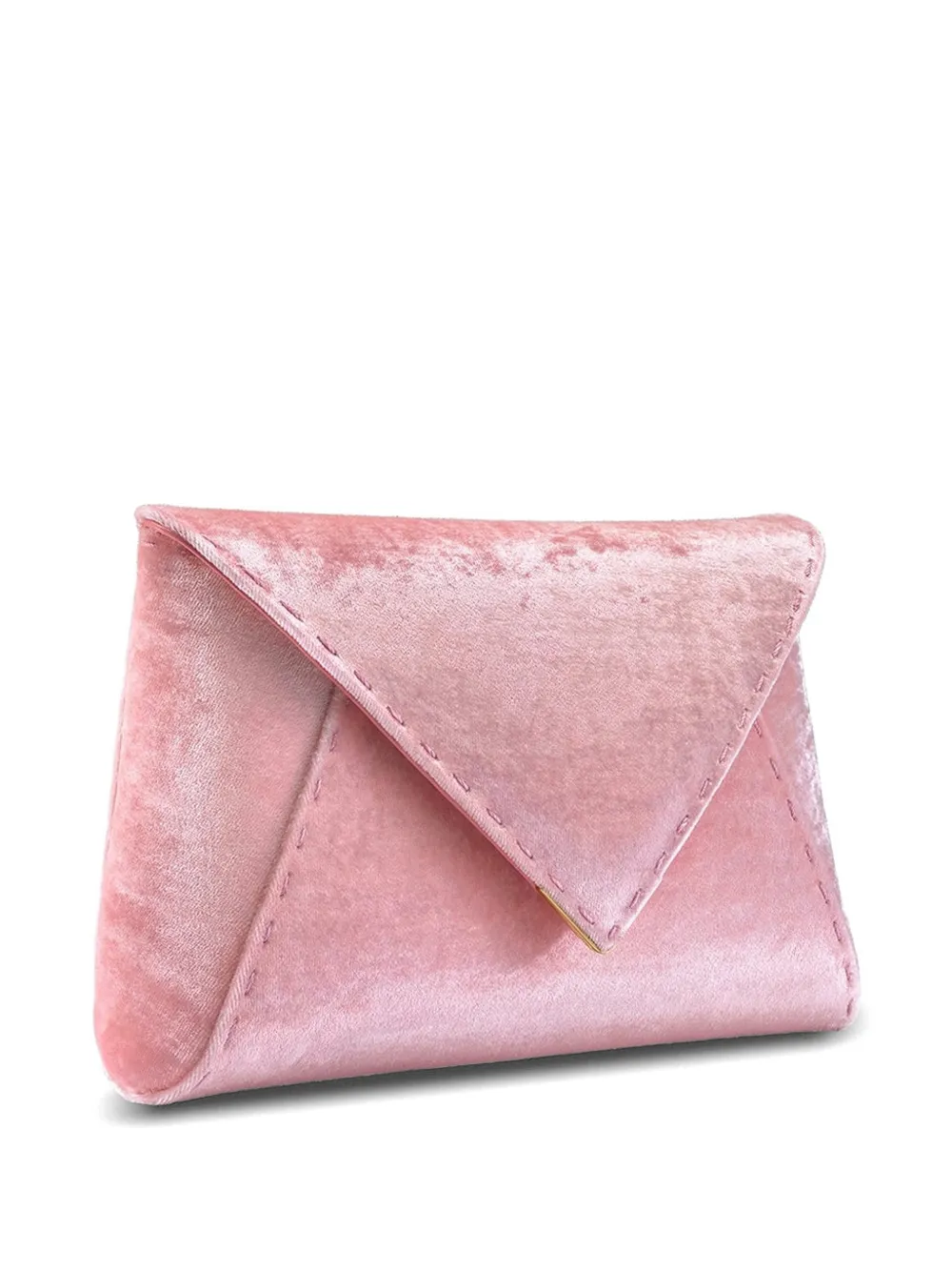 Tyler Ellis Lee Pouchet fluwelen clutch met geplette afwerking Roze