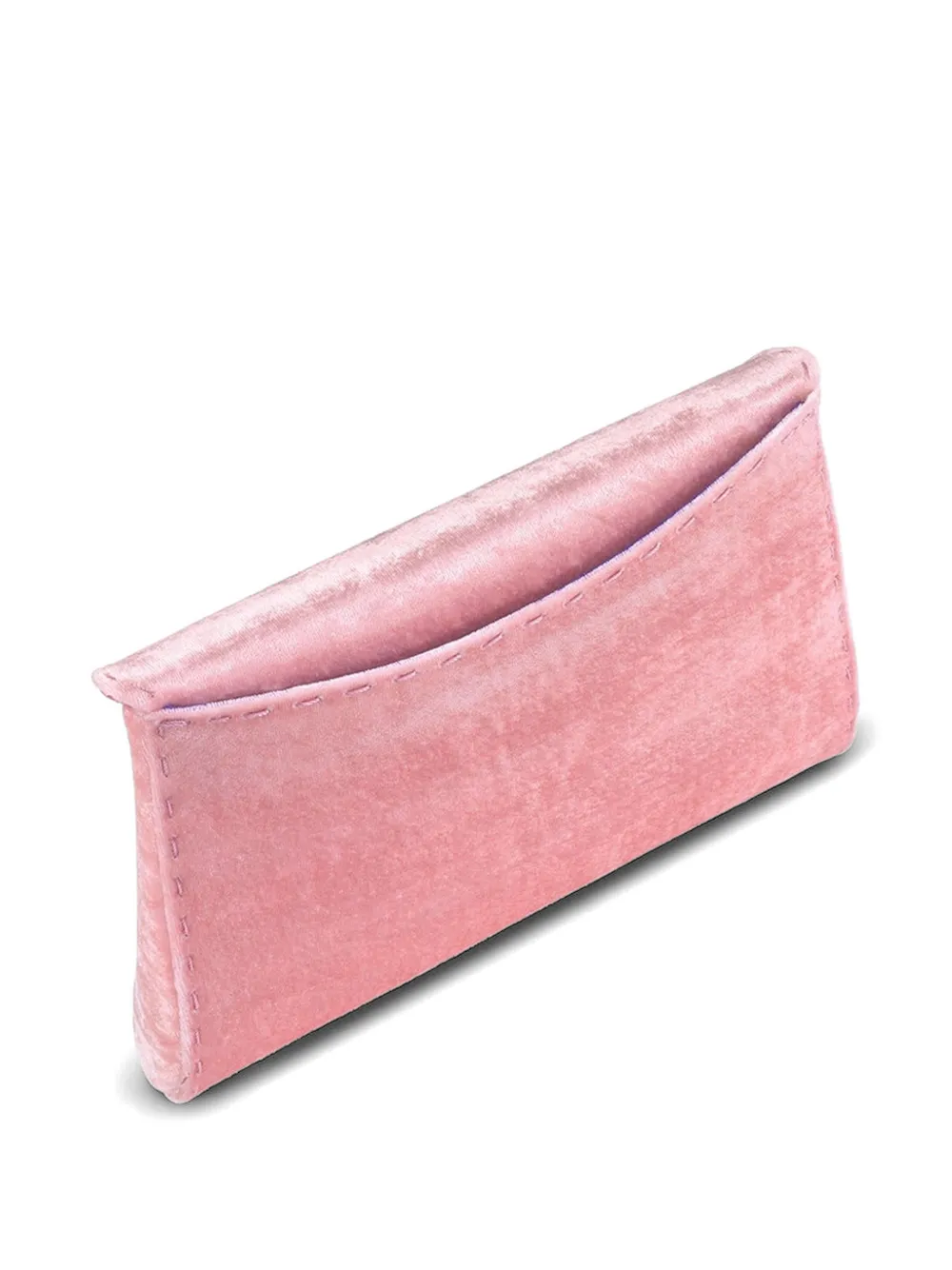 Tyler Ellis Lee Pouchet fluwelen clutch met geplette afwerking Roze