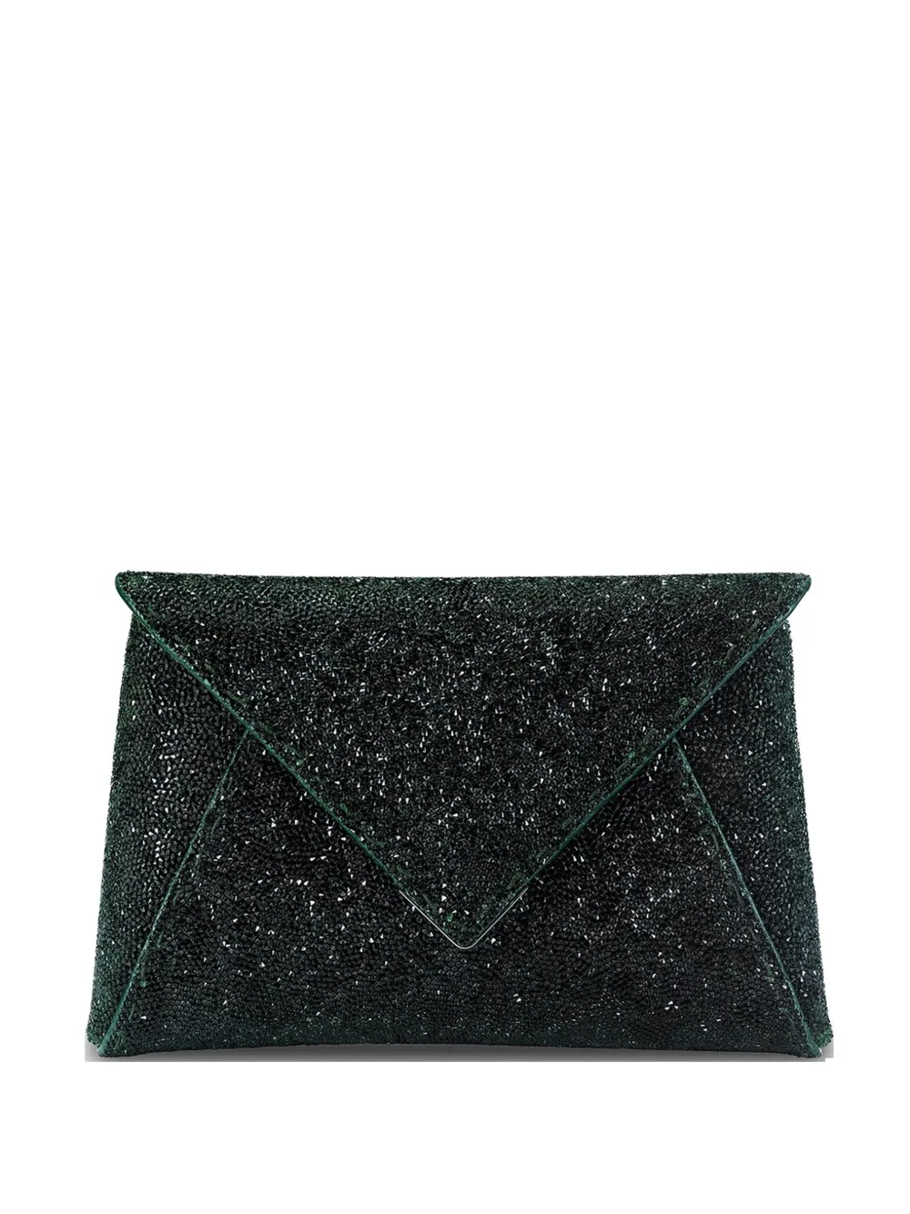 Tyler Ellis small Lee Pouchet crystal-embellishment clutch bag - Verde