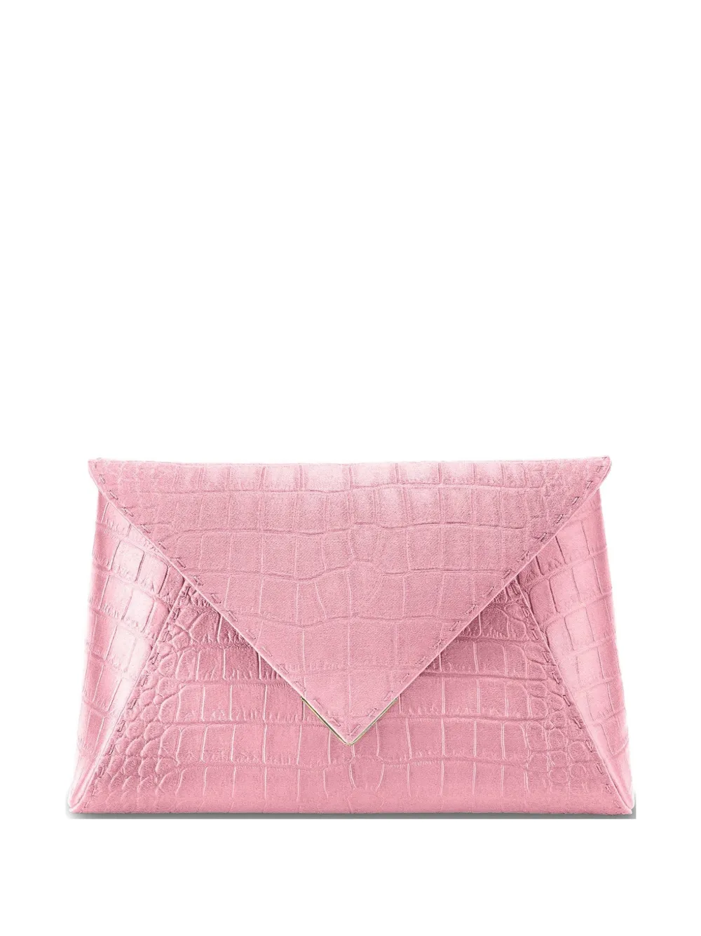 Tyler Ellis Lee Pouchet crocodile-effect clutch bag - Rosa