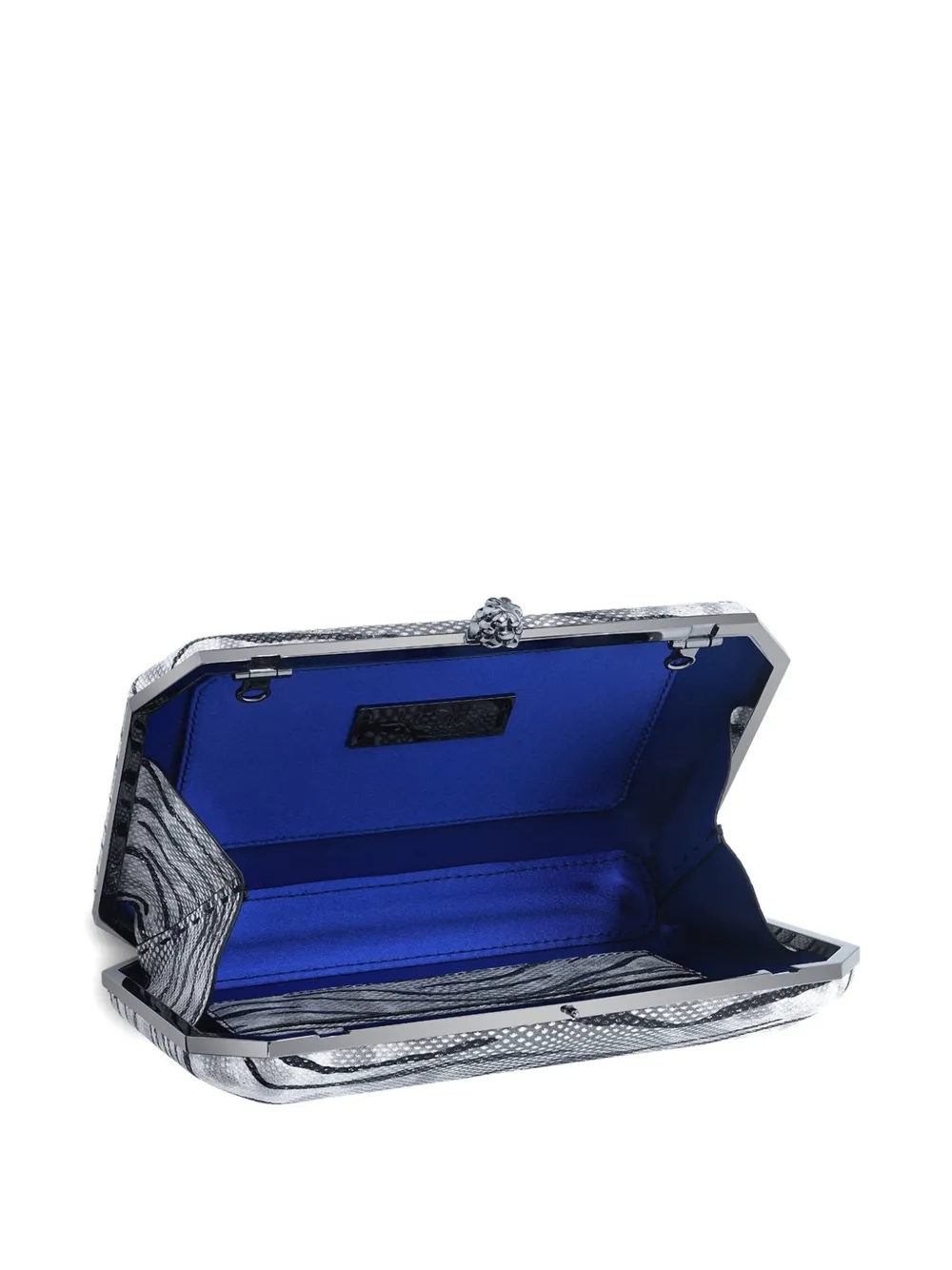 Tyler Ellis Perry medium clutch met tijgerprint Zilver