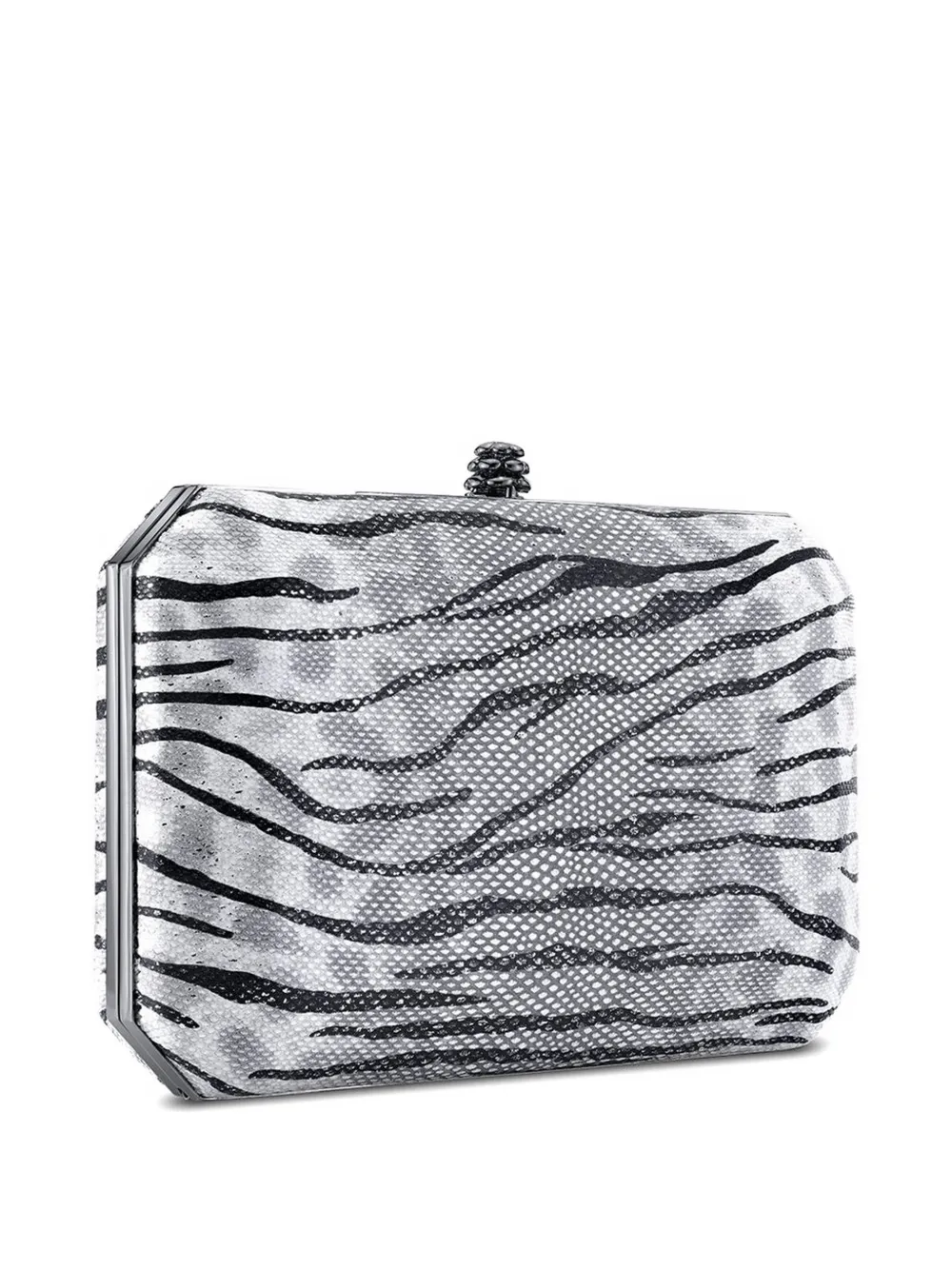Tyler Ellis Perry medium clutch met tijgerprint Zilver