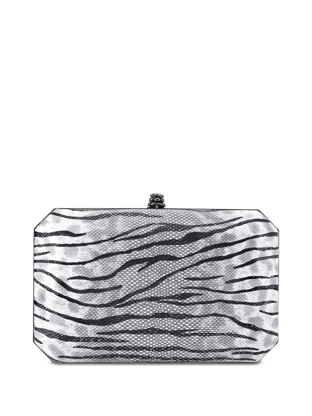 Tyler Ellis Perry medium clutch met tijgerprint Zilver