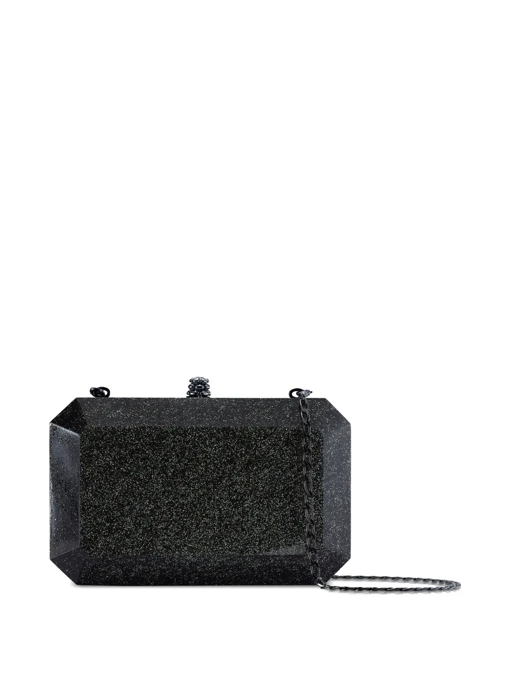 Tyler Ellis Perry medium clutch met glitter Zwart