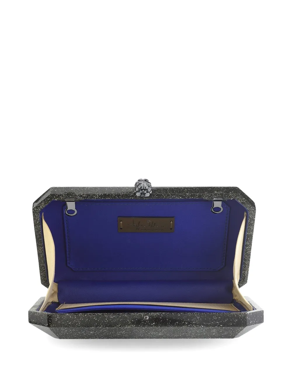 Tyler Ellis Perry medium clutch met glitter Zwart