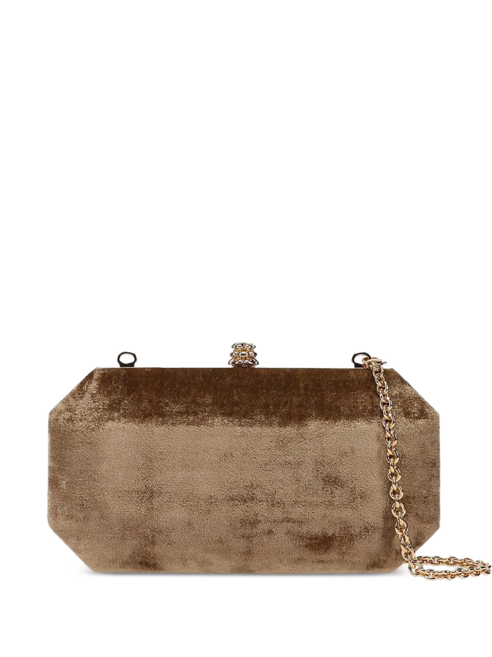 Tyler Ellis small Perry crushed texture clutch bag - Marrone